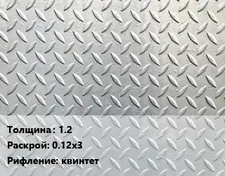 Лист рифленый 1.2 0.12х3 квинтет